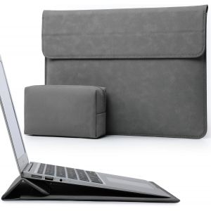 15-16 Pouces Housses Ordinateur Portable Sacoche avec Fonction Stand pour MacBook Pro 16 M4/M3/M2/M1 Pro/Max 2025-2019,XPS 15,MacBook Pro 15 2015-2012,Samsung Galaxy Book Flex 15,Gris Foncé - Neuf