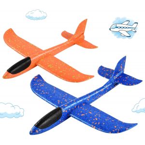ERYI-Lot De 2 Avions En Polystyrène Xxl 44 Cm Avec 2 Modes De Vol Pour Enfants, Garçons Et Filles De 3 À 10 Ans - Neuf