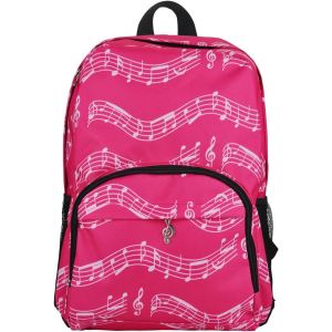 Sac à dos d¿écolier à motifs de notes de musique, tissu Oxford (4 couleurs) Musical notes patterns pink - Neuf