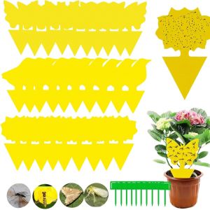 Anti Moucherons Interieur,30 Pieces Pièges à Insectes,Pièges Engluées Autocollants Colle Double-Face,Attrape Moucheron Plantes,Attrape Mouche Interieur Jaunes,Anti Moucherons Plantes Terreau - Neuf