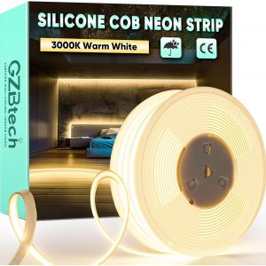 Ac 220-240v Ruban Led Cob 1m, Blanc Naturel 4000k Flexible D&eacute;coupable Dimmable Etanche 1500lm/M 286 Led/M Bande Lumineuse Led Lumi&egrave;re Pour Tv R&eacute;tro&eacute;clairage, Armoire, Chambre, Cuisine - Neuf