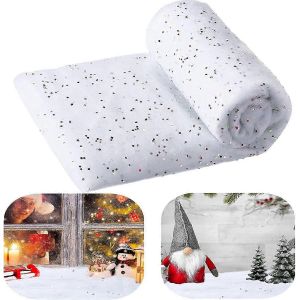 Rouleau artificiel de neige paillet&eacute;e pour jupe de sapin de No&euml;l, 82 x 101 cm - Neuf