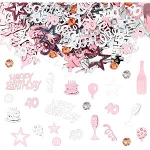 Confettis 40 ans D&iquest;&iquest;coration d'anniversaire Or rose D&iquest;&iquest;coration &iquest;&iquest; disperser D&iquest;&iquest;coration 40e anniversaire femme homme d&iquest;&iquest;coration de table anniversaire 40 femme - Neuf