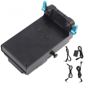 Adaptateur de plaque de batterie a montage en V avec pince a tige a double trou pour moniteur de camera (batterie FW50) - Neuf