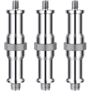 Convertisseur de métaux standard 1/4 » à 3/8 » Adaptateur à vis fileté Pointe de goujon Paquet de 3 pour support d'éclairage de studio,adaptateur de griffe,rotule,réception de flash sans fil - Neuf