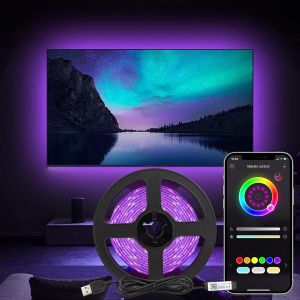 Ruban Led 3m Super Brillant [App Smart Control],Multicolore Bluetooth 5050 Rgb Bande Led,Synchronisation Musique/Voix Changement De Couleur Pour Léclairage À La Maison,Décoration De Fête - Neuf