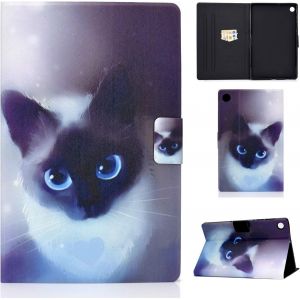 Étui Coque Pour Samsung Galaxy Tab A8 10,5 Pouces 2022 2021 Sm-X200/ X205/ X207 Housse Étui De Protection Avec Veille/Réveil Automatique Pour Galaxy Tab A8 2022/2021, Chat Aux Yeux Bleus - Neuf
