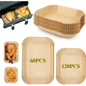 Jexnovashop-180pcs Papier Cuisson Air Fryer&iquest;Rectangulair Paper Liners Friteuse Sans Huile Accessoires&iquest;Papier Sulfuris&eacute; Feuilles&iquest;Doublure En Papier Air Fryer Accessoires&iquest;Pour Friteuse 10.4l & 10l - Neuf