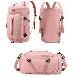 Sac de voyage/sac &agrave; dos de sport avec compartiment s&eacute;par&eacute; pour affaires humides/s&egrave;ches et compartiment &agrave; chaussures - Rose - Neuf