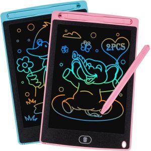 ERYI-2 Pièces Tablette D'Écriture Lcd De 8,5 Pouces Coloré,Effaçable Et Réutilisables,Pour Filles De 2-7 Ans Tablette Dessin Enfant,Jouet Educatif De Filles Et Garçons,Cadeaux D'Anniversaire Noël - Neuf