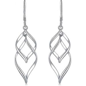 Ventes Promotionnelles Plaqué Argent Dangle Boucle D'oreille Classique Infini Boucles D'oreilles Pour Femmes Filles Argent - Neuf
