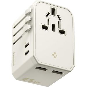 JGD-ArcStation Adaptateur de Voyage Universel 45W, [4-Ports & PD] Adaptateur Prise Universelle 2 USB C et 2 USB A, Accessoire Voyage International pour Anglaise/EU/USA/Australie/Japon - Beige Dune - Neuf