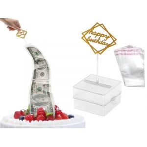 Boîte À Billets Pour Gâteau D'anniversaire - Kit Distributeur Automatique De Billets Avec Sacs D'argent Et Décoration - Neuf
