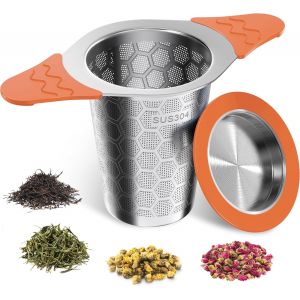 Infuseur &Agrave; Th&eacute; Orange En Acier Inoxydable Avec Poign&eacute;e - Neuf