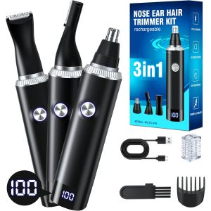 Tondeuse Nez, 3 En 1 Tondeuse Nez Oreilles Homme, Indolore Rasoir Nez Homme, Usb Rechargeable Tondeuse Nez Homme Pour Le Nez, Les Oreilles, Les Sourcils, La Barbe, Le Visage Et D'autres Zones, Ipx7 - Neuf