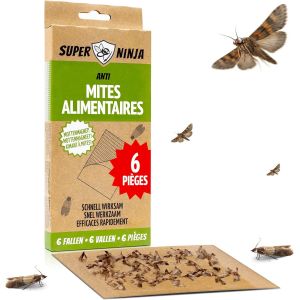 Ninja Anti Mites Alimentaires - Pack de 6, Pi&iquest;&iquest;ges Tr&iquest;&iquest;s Efficaces avec Ph&iquest;&iquest;romone Attractif, Id&iquest;&iquest;al pour Cuisine, Placards & Stockage, Protection 3 Mois - Neuf