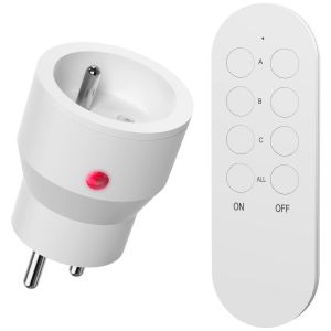 Mini 10A Prises Programmable Telecommande sans Fil,40M de Distance de Contr&ocirc;le Dans la Zone Ouverte,Puissance dissip&eacute;e faible,2300W,1 piles CR2032 gratuites - Neuf