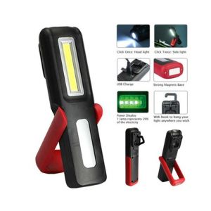 Lampe De Travail Magn&eacute;tique &Agrave; Led Cob Rechargeable Par Usb &iquest; Lampe Torche Portable, Double Luminosit&eacute;, Mains Libres Pour Les R&eacute;parations &Agrave; Domicile Et En Voiture - Neuf