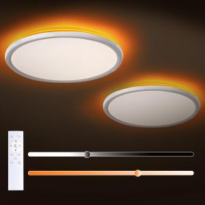 Ulteronixshop-Plafonnier Led Dimmable 24w 2800lm, Plafonnier Avec T&eacute;l&eacute;commande, 1800k 5w Veilleuse Chaude, 3000k-6500k Pour Chambre, Cuisine - Blanc 29 X 2,8 Cm - Neuf