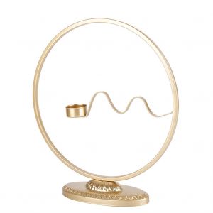 Hjlian Bougeoir Mural Geometrique 3d, Bougeoir Rond En Metal Pour Decoration D'interieur (Dore) - Neuf
