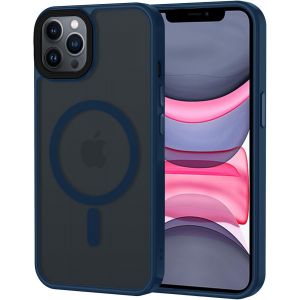 Kal-Coque Pour Iphone 11 Pro Magnétique Compatible Avec Magsafe, Étui Mat Translucide Minimaliste, Pc Dur Housse Arrière Anti-Rayures + Tpu Bumper Antichoc -Bleu - Neuf