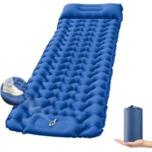 Letnerny-Matelas De Couchage Ultra Léger Auto-Gonflable Avec Pompe À Pied Intégrée Et Oreiller Portable, Tapis De Couchage Résistant À L'humidité, Matelas Pneumatique Compact Et Durable, Pour - Neuf