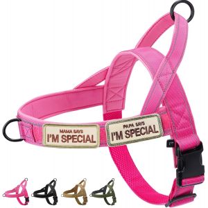 No Pull Harnais Pour Chien De Petite Taille Moyenne Réfléchissant Anti-Éclatement Réglable Sans Traction Harnais Pour Chien (Rose, Xl) - Neuf