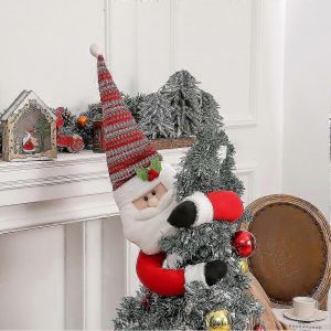 Arbre De No&euml;l Haut De Forme,Unique, Dr&ocirc;le De Peluche En Peluche De Santa Claus/Bonhomme De Neige Hugger De D&eacute;coration Pour Arbre De No&euml;l,D&eacute;corations D'arbre De No&euml;l De Bonhomme De Neige/Santa Cla - Neuf
