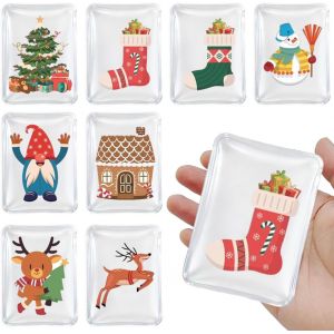 Jgd-Chaufferette Main Reutilisable, 8pcs Chauffe Main De Poche Pour Enfant, Mini Bouillotte Mains Avec Motif No&euml;l, Chaufferette Mains De Poche En D&eacute;placement, Chauffe-Mains Instantan&eacute;s Pour Camping, - Neuf