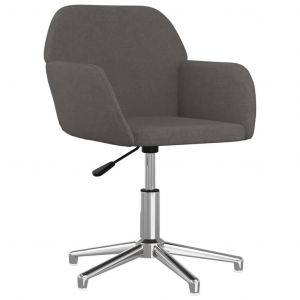 Chaise Fauteuil Si&egrave;ge Pivotante De Bureau Informatique &Eacute;tude Fonc&eacute; Tissu Gris Helloshop26 02_0024121 - Neuf