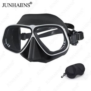 Junhains Masque De Plongée Gratuit Lunettes En Alliage D'aluminium De Grande Capacité Cadre Tube De Respiration Humide Ensemble De Tuba Pour La Plongée Libre,La Plongée En Apnée--M7b1-Grey Box - Neuf