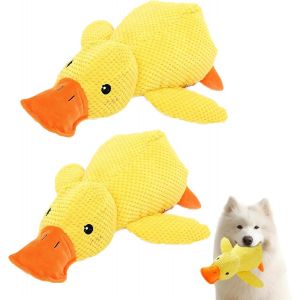 2 Pi&egrave;ces Chien Anti-Stress Canard en Peluche,Jouet pour Chien Canard Jaune,Jouet pour Charlatan,Jouets pour Chiens,Convient aux Jouets pour De Petite Et Moyenne Taille - Neuf
