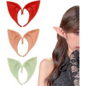 3 Paires Oreille d'Elfe, Elfe Oreille Latex, Pixie, Oreilles d'Elfe, pour des Accessoires d'Halloween Masquerade Cosplay Vampire Partie - Neuf