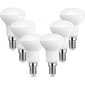 Kal-Ampoule Spot Led E14 R50 5w Équivalent Incandescent E14 40w, Blanc Froid 6000k, 500lm, 120° Lumière, Ac 220v, Ampoule Led Petite Culot Pour Eclairage De Cuisine, Non-Dimmable, Lot De 6 - Neuf