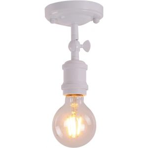 KAL-Plafonnier Industriel Blanc, Appliques Murales Vintage, Spots Antique, Plafonniers Et Éclairages Muraux Dans Le Salon Et La Chambre, Douilles E27, Pour Ampoules Led Jusqu'À 60W - Neuf