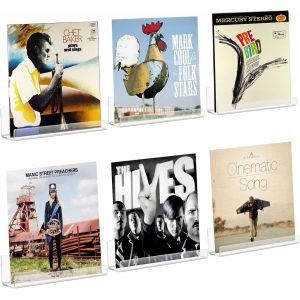 Cmwx-Lot De 6 Étagères En Vinyle Acrylique, (17,8 X 4 X 4 Cm) Porte Album En Acrylique Transparent, Étagères Flottantes Transparentes, Étagères Mural Et Affichage De Vos Lp Préférés Style - Neuf
