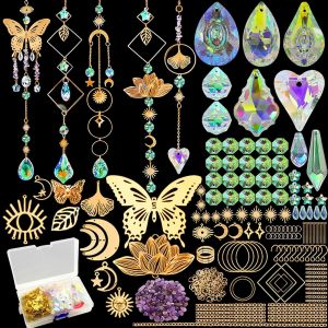 Mevronisshop-402 Pièces Kits De Fabrication De Attrape-Soleil,Diy Cristal Suncatchers,Pendentif Cristal À Suspendre Attrape-Lumière,Pour Décoration De Fenêtre,Décoration De Jardin,Avec Crochet De Sus - Neuf