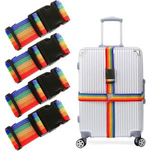 Lot De 4 Sangles De Valise, Sangles Réglables Avec Boucle De Dégagement, - Neuf