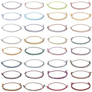 Kalsw-32 Pcs Bracelet De L'amitié Tressés Pour Femme Fille Multicolore Tissé Mince Cordes Cordon Tressé Bracelets D'amitié Réglable Noël Cadeau D'anniversaire Pour Famille Meilleure Amie - Neuf