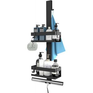 Senior-Etagere Douche &Agrave; Suspendre, Acier Inoxydable Sus304, Etagere Salle De Bain Sans Percage Pour Le Gel Douche Et Le Shampooing (Noir)[L176] - Neuf