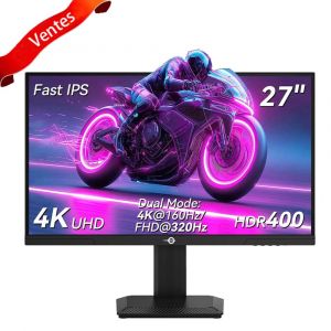 Écran de jeu TITAN ARMY P2712V,IPS rapide de 27 pouces,3840 × 2160 à 160 Hz et 1920 × 1080 à 320 Hz,HDR400,12 modes de jeu,assistance de jeu,temps de réponse à gris à gris de 1 ms,OD dynamique - Neuf