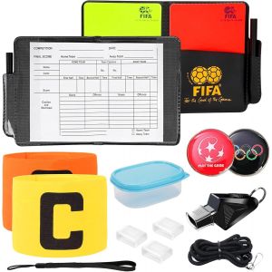 Acdsgd-Carton Arbitre Football, Sifflet Arbitre, Carton Arbitre Set, Carton Rouge Et Jaune, Brassard Capitaine Foot, Crayon, Carton Arbitre Kit Pour Football Basketball Scolaires Sports Jeu - Neuf