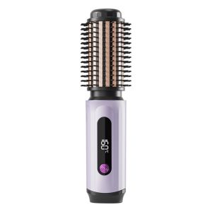 Brosse &Agrave; Cheveux Chauffante 2-En-1 Rechargeable Sans Fil Pour Lisser Et Boucler Violet - Neuf