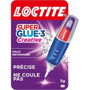 ASFASFq-Colle Super Glue-3 Creative (stylo de 3 g) ¿ Colle gel cyanoacrylate ultra précise qui ne coule pas ¿ Colle forte pour collage rapide et puissant sur surfaces poreuses et verticales - Neuf