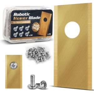 KAL-Lot De 36 Lame Robot Tondeuse, Lames De Rechange En Acier Inoxydable Et Titane Avec Vis, Accessoires Pour Tondeuses &Agrave; Gazon Robot De Jardin, Compatible Avec Worx Landxcape Einhell - Neuf