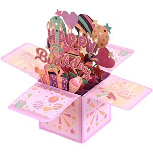 Mevronisshop-Carte D'anniversaire Amusante Pop Up 3d Pour Fille Cartes D'anniversaire Cartes De C&eacute;l&eacute;bration Uniques Faites &Agrave; La Main Avec Enveloppe Pour Femmes Hommes Filles Amis M&egrave;res - Neuf