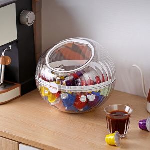 Grande Capacité De Café Porte-Capsule (Blanc), En Forme De Boule Premium Capsule Organisateur Pour Le Café, Compatible Avec Toutes Les Capsules De Café, Des Bonbons, Des Biscuits Et Des Chocolats - Neuf