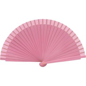 KALANKA-- Eventail Mariage Rose Double-Face Pliant en Bois laqué | Ventilateur de Poche Femme | Eventail Japonais | éventail Paint à la Main - Neuf