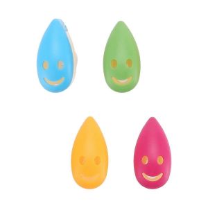 Lot de 4 porte-brosses &agrave; dents Smile Face avec ventouse pour le bain - Neuf