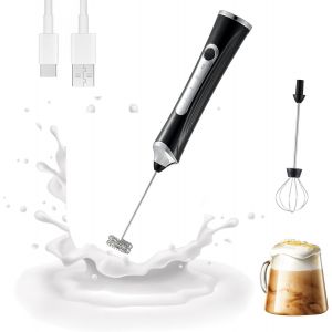 Mousseur &agrave; Lait &Eacute;lectrique avec Fouet Double u2013 3 Vitesses, Rechargeable, Ultra-Silencieux, Portable, Parfait pour Caf&eacute; & P&acirc;tisserie - Neuf